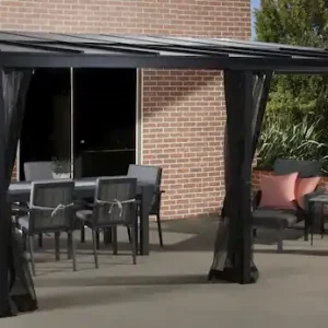 Markenprodukt Sojag Anbaupavillon »St. Barthelemy 10x14 anthrazit« BxTxH: 423x297x240 cm