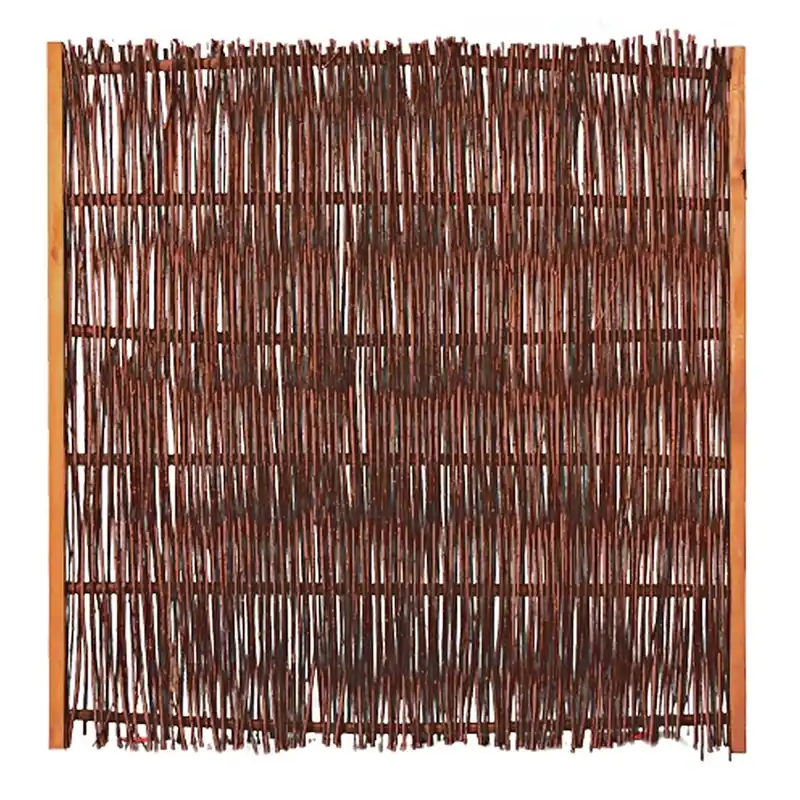Schnäppchen FUEGO-Weidengeflechtzaun 120x120cm, seitlicher Rahmen