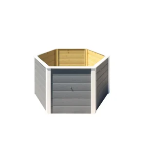 Elementhochbeet 6-Eck, 669 21 mm, grau Versand Am Gleichen Tag