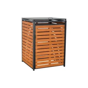 Mülltonnenabdeckung Basis klein Aluminium/Akazie Zertifiziert