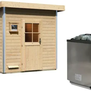 Sofort Bestellen Karibu Saunahaus »Ralf« Set, Ofen 9 kW Bio externe Strg easy