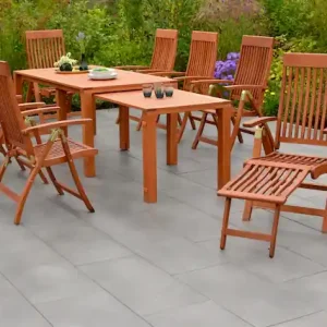 Direktkauf MERXX Garten-Essgruppe »Comodoro« Set, 9 Stk. tlg. 6 Klappsessel, 2 Klappsessel mit Fußteil, Ausziehtisch