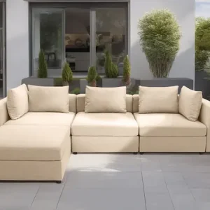 DOMO collection Ecksofa »Solskin, individuell erweiterbar/kombinierbar L-Form« mit losen Kissen. Rücken- und Seitenteile als Stecksystem. Günstig