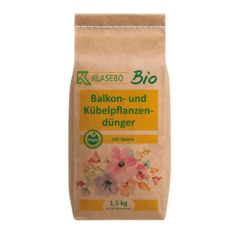 Top-Angebot Balkonpflanzendünger Bio, Kübelpflanzendünger mit Neem, 1,5 kg, für ca. 180l Blumenerde