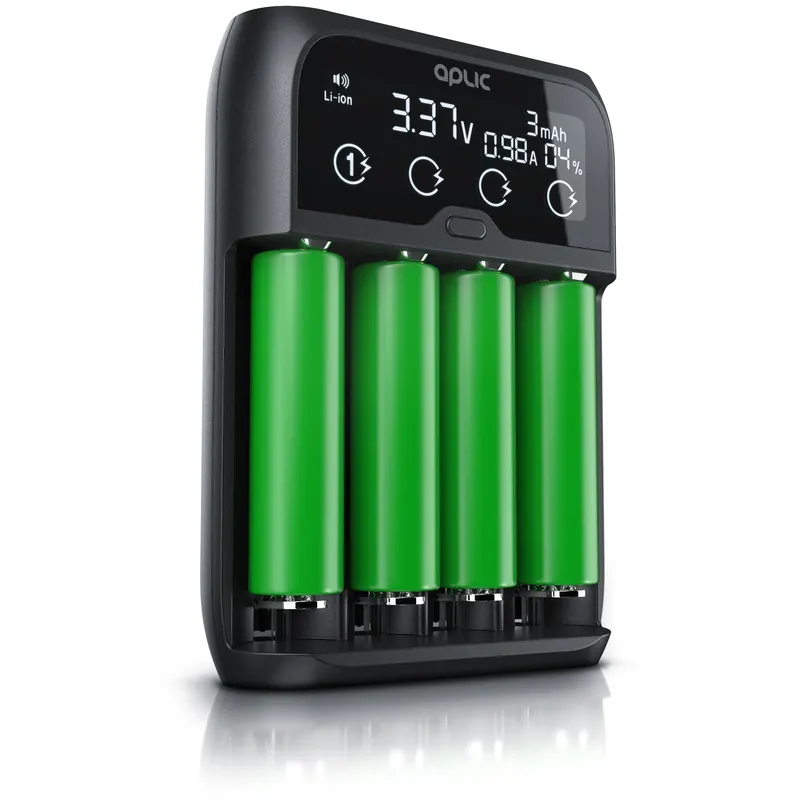 Aplic Batterie Ladegerät 2000mA, Universal Akku Ladegerät für Li-ion, Ni-MH, Ni-Cd Neu