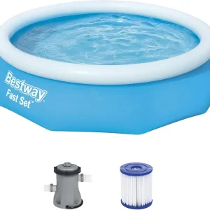 Bestway Fast Set Pool-Set Ø 305 x 76 cm, mit Filterpumpe, selbstaufbauend, TriTech, blau Top-Angebot
