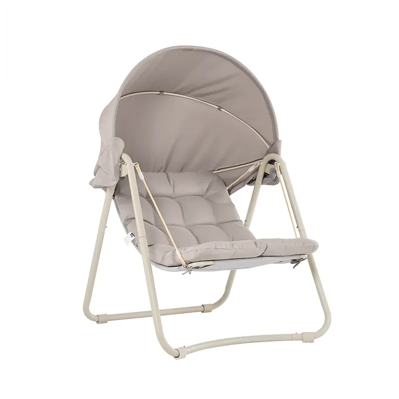 Preisreduziert SoBuy Schaukelstuhl Garten mit Dach Grau 126x108x163cm Modern OGS62-MI