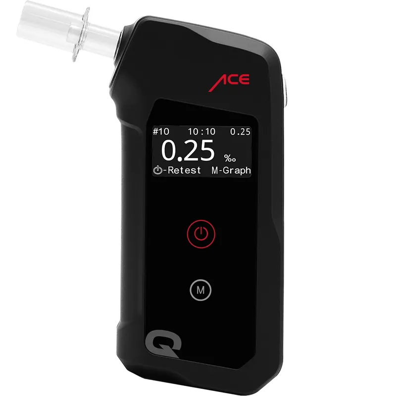 Meistverkauft ACE Q Alkoholtester - Nachfolger des AF-33 - Promilletester mit Speicher und OLED-Display
