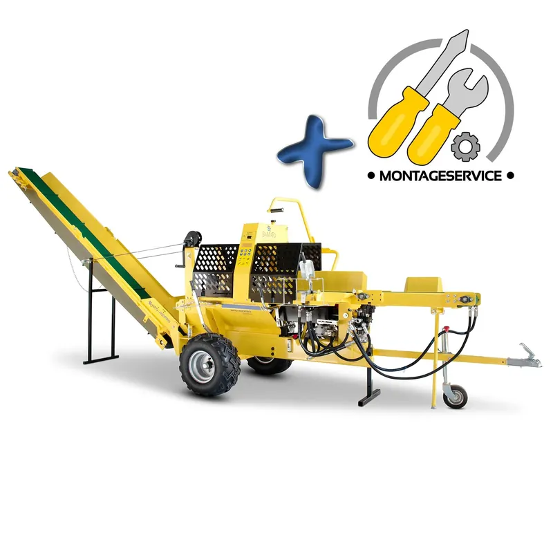 Ausverkauf BAMATO WPO-400PRO Sägespaltautomat mit Förderband 20 Tonnen 8,3 kW 6-fach Kreuz