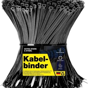 100x Kabelbinder schwarz 200 mm x 3,6 mm Cable Ties Set - kurz & lang - Zip ties reißfest Sofort Bestellen