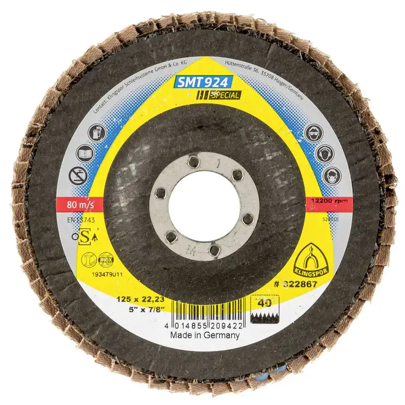 Klingspor SMT 924 Tampon à poncer 125x22,23 mm grain 40 Gew Neuheit