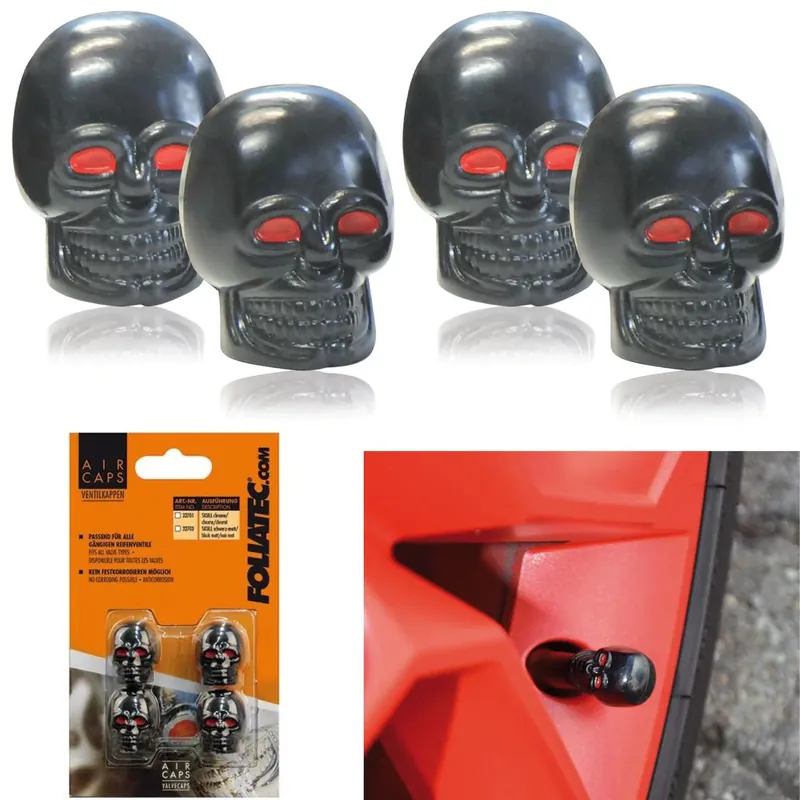 Echt Ventilkappen SKULL 4er Set