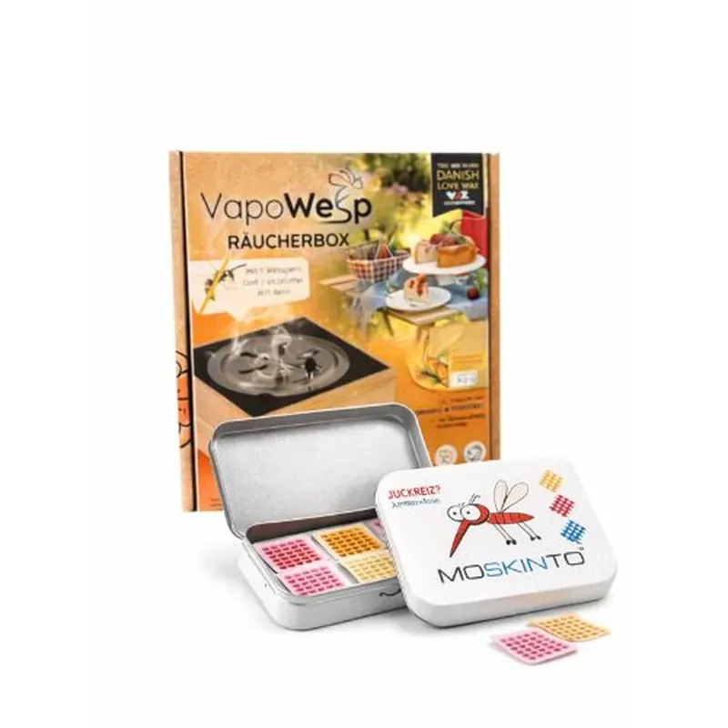 Sparset VapoWesp Starterset & MOSKINTO Insektenstichpflaster Familiendose Neu Im Sortiment