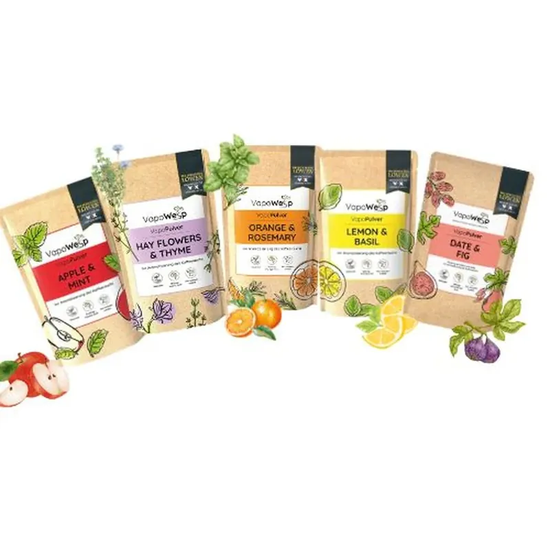 Sparset VapoPulver – alle 5 Sorten für deine VapoWesp Räucherbox Geprüft