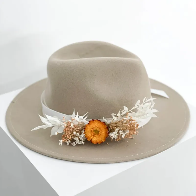 Hutband Trockenblumen terracotta Top-Preis