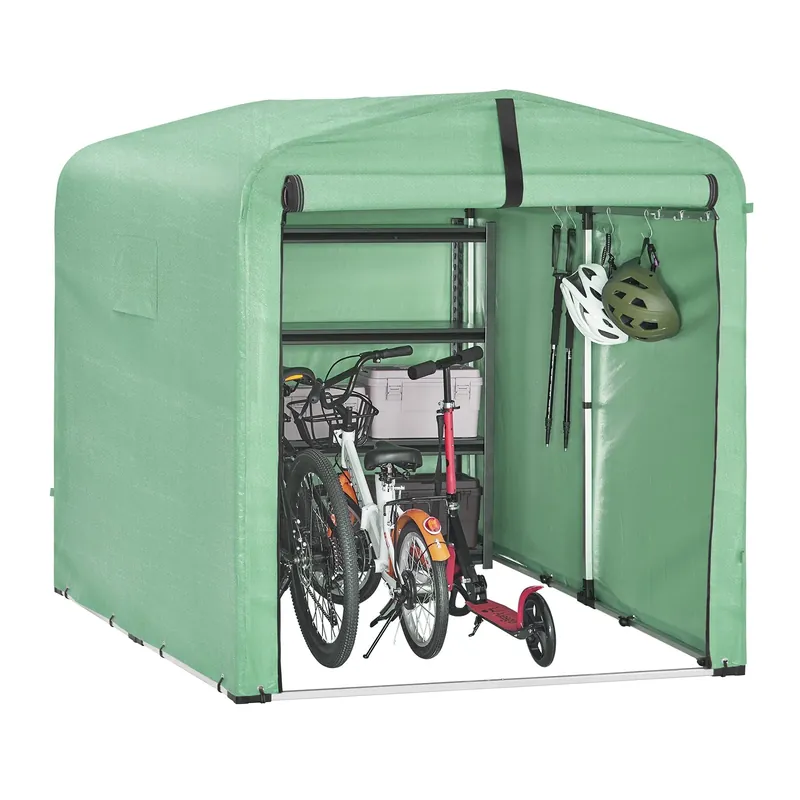 SoBuy KLS11-L-GR Gartenhaus, wasserdichtes Outdoor-Zelt mit Haken für Motorrad, Fahrräder & Werkzeug Preiswert