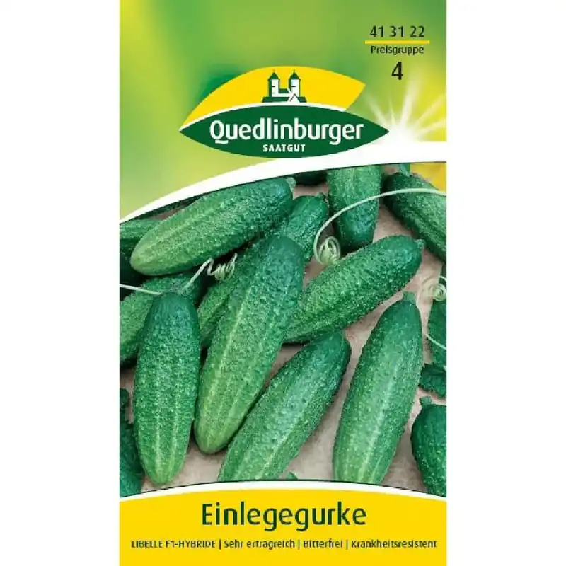 Einlegegurken Samen, Libelle F1, Gurkenpflanzen für Freiland Schnäppchen